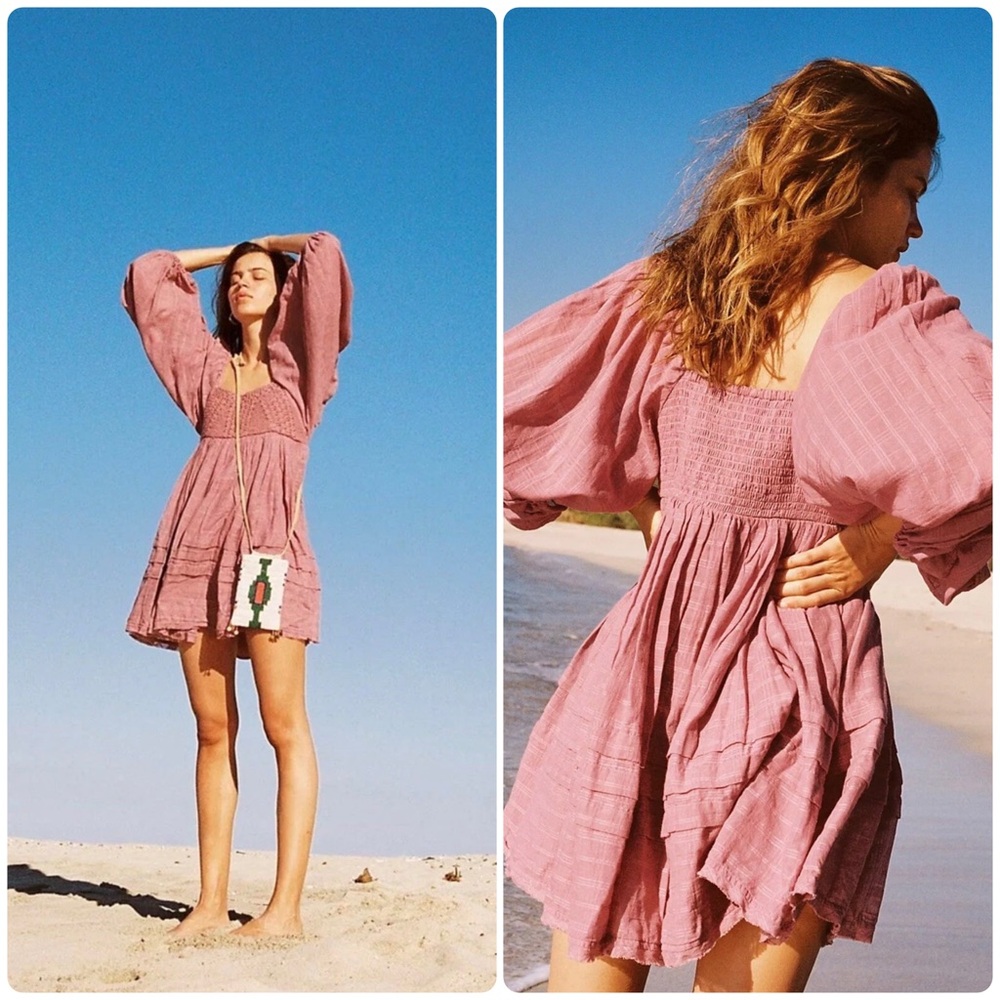 Free People Ari Mini Dress in Dried Currant Pink Size Small